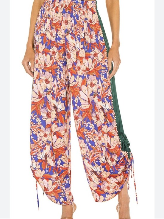 Intimately By Free People Pants - Intimately Free People In Bloom Floral Elastic Waist Pants in Midnight Combo XS